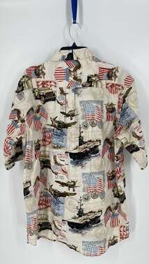 RedHead Wings Over America U.S. Army Air Corps Military Print Short Sleeve Butto